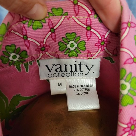 Womens Cropped Jacket Hot Pink Beaded Monkeys Tropical Vanity Collection Sz M - Picture 5 of 6